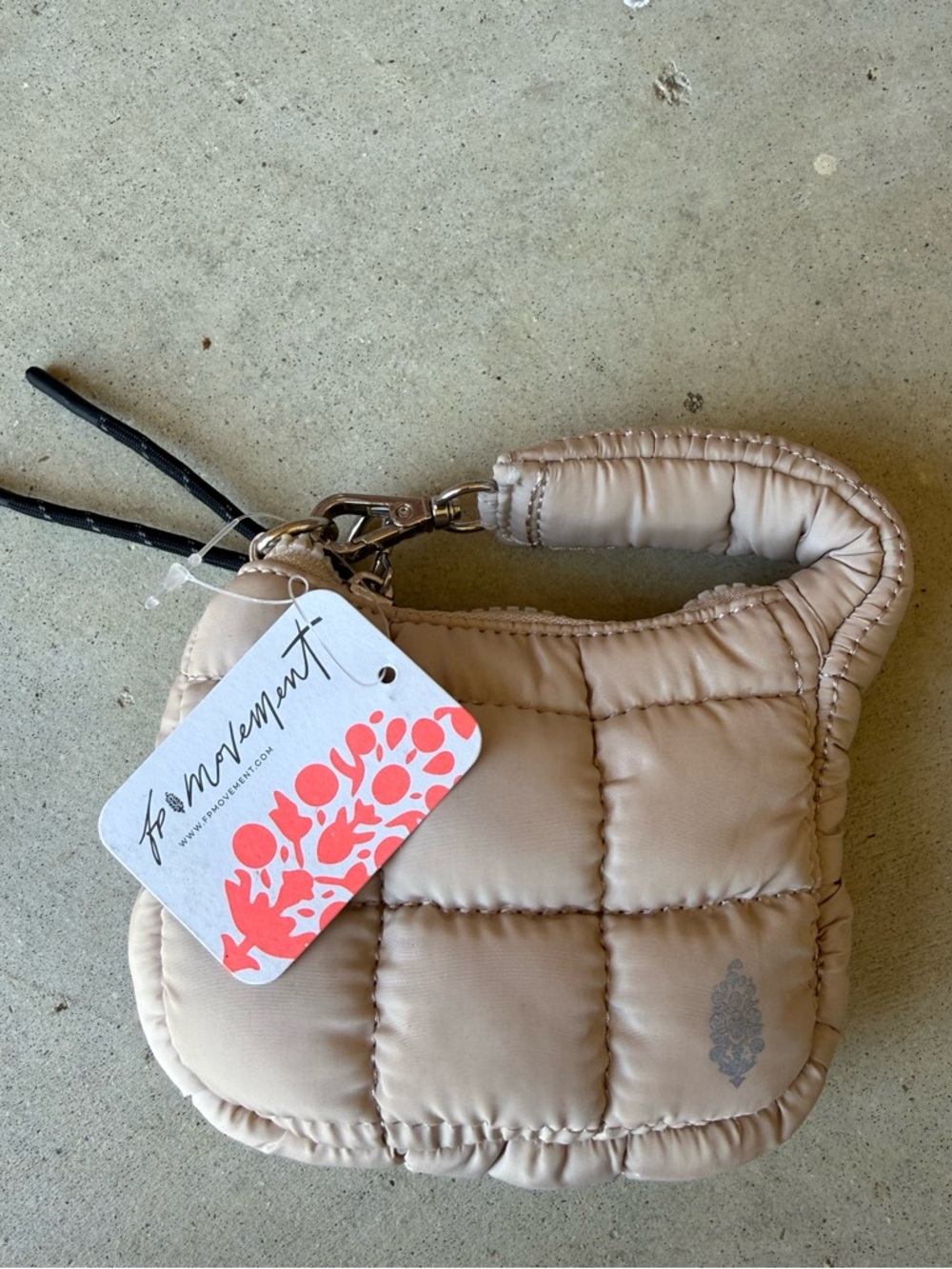 FP Movement by Free People Quilted Mini Case Tan Beige NWT